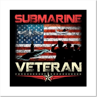 Submarine Veteran Shirt Submariner Pride Runs Deep - Gift for Veterans Day 4th of July or Patriotic Memorial Day Posters and Art